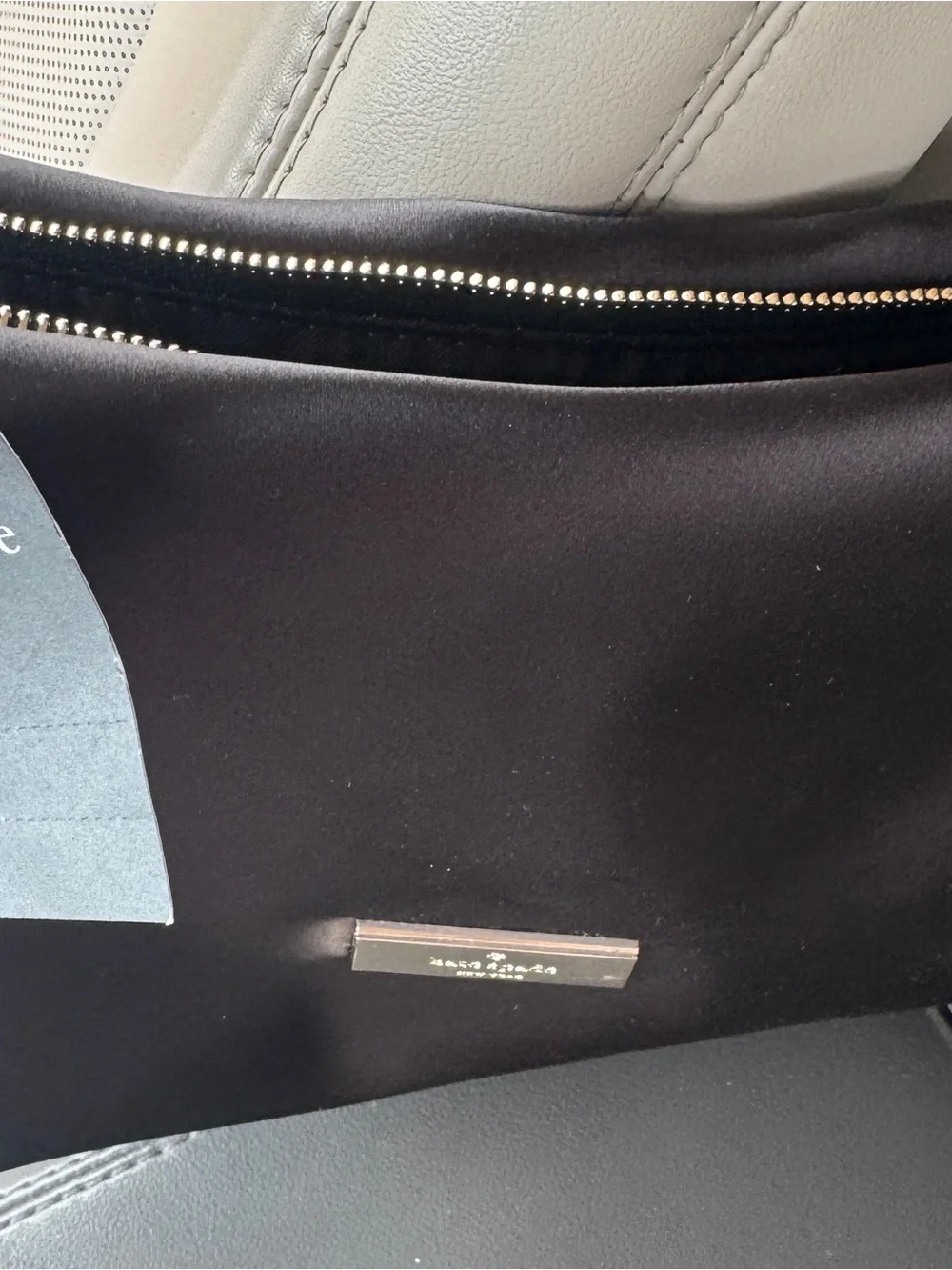 Kate Spade Anya Black Satin Shoulder Bag with Gold Chain Accents & Gems — NWT!